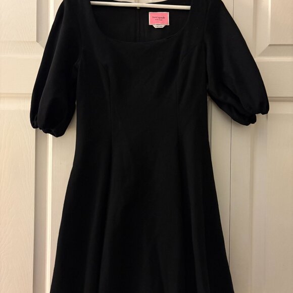Kate Spade Black Ponte Puff Sleeve Dress Size Small - Picture 2 of 4
